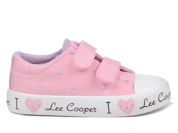 Trampki dziecięce dziewczęce różowe Lee Cooper 3265K na rzepy tekstylne