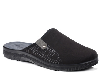 Kapcie męskie czarne Inblu DG-17 pantofle domowe z zakrytymi palcami