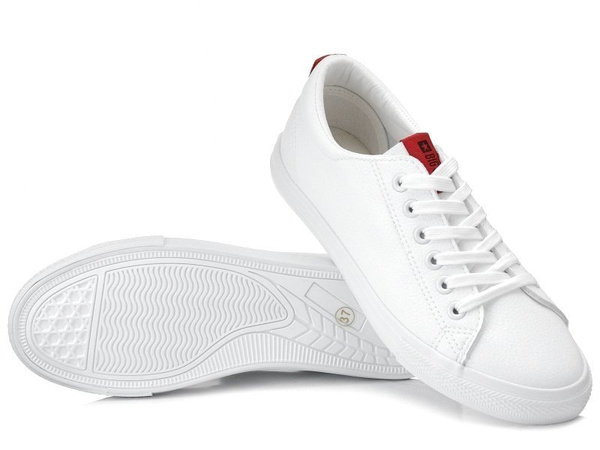 Całe białe trampki damskie Big Star DD274685 tenisówki z ekoskóry niskie