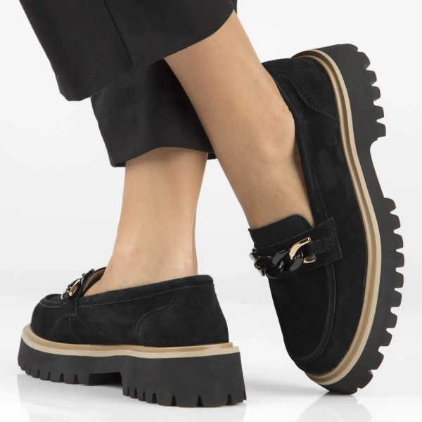 Półbuty damskie skórzane zamszowe Filippo 4589