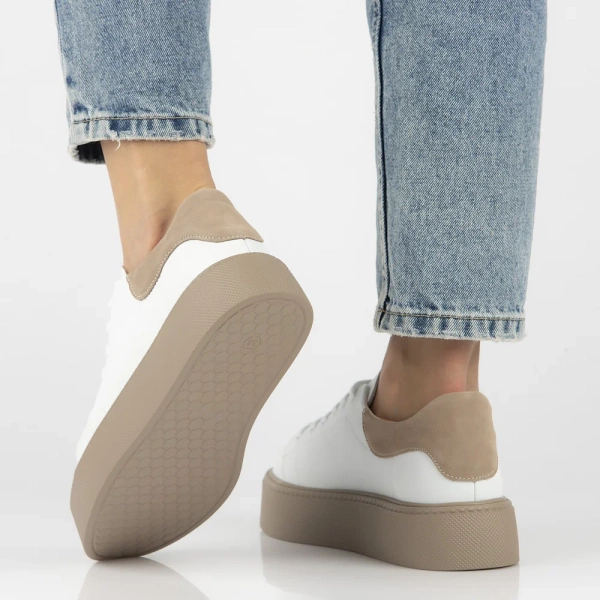 Sneakersy damskie półbuty skórzane białe sznurowane Filippo DP6119/26 WH