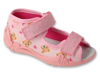 Sandały dziecięce Befado 342P069 dziewczęce na rzepy skórzana wkładka