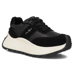 Sneakersy damskie czarne  Filippo DP6785/25 buty na platformie skórzane