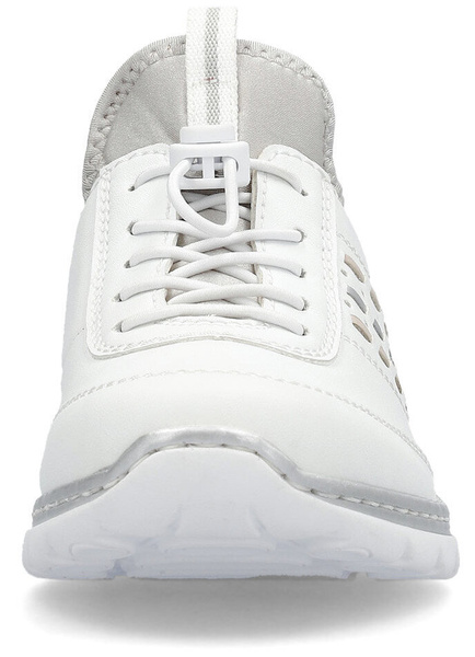 Półbuty damskie białe Rieker L3259-80 sneakersy wsuwane wygodne sportowe