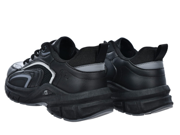 Buty męskie sportowe czarne Big Star SS174285 z ekoskóry sznurowane 