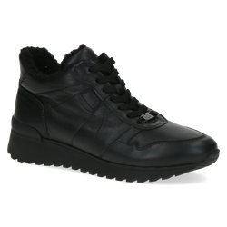 Botki trzewiki damskie ocieplane skórzane zimowe czarne Caprice 26210