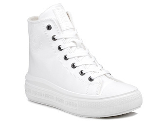 Białe trampki damskie ocieplane wysokie ekoskóra Big Star MM274021