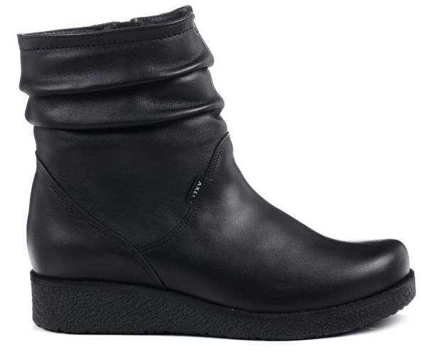 Botki damskie zimowe ocieplane Axel 4092 czarne skórzane szerokie H