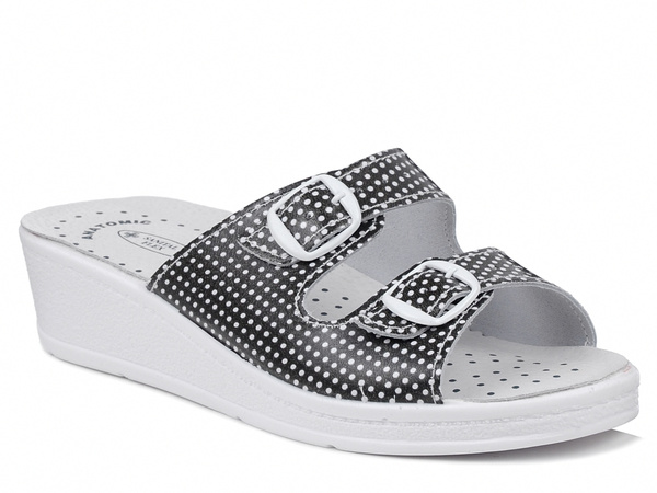 Klapki damskie medyczne Sanital Flex 715/I skórzane antypoślizgowe