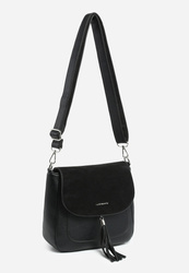 Torebka damska listonoszka mała czarna ekoskóra na ramię Luigisanto 6620