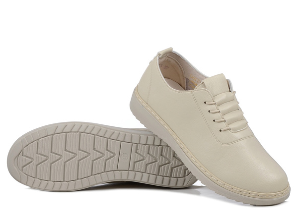 Półbuty damskie sportowe całe beżowe Unisoft 5933 wsuwane lekkie wygodne