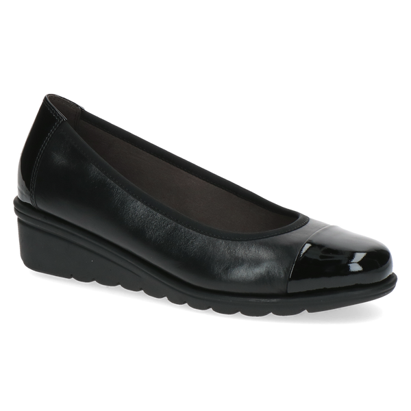 Buty damskie czarne Caprice 9-22100-41 czółenka baleriny skórzane 