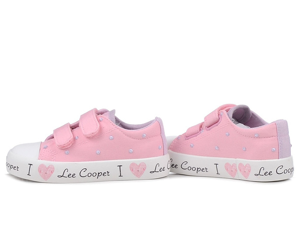 Trampki dziecięce dziewczęce różowe Lee Cooper 3265K na rzepy tekstylne