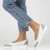 Buty baleriny damskie skórzane wiosenno-letnie białe Filippo DP4524 