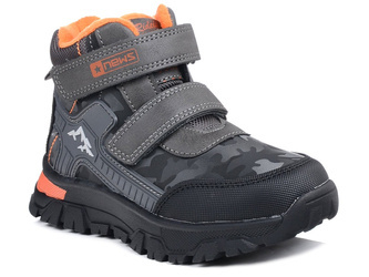 Buty zimowe dziecięce chłopięce ocieplane za kostkę na rzepy News 6580