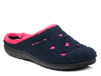 Kapcie damskie w serca Inblu ET-33 pantofle domowe zakryte wygodne