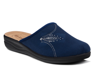 Kapcie damskie pantofle domowe Inblu CF-48 granatowe z zakrytymi palcami