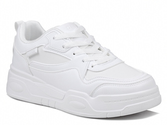 Sneakersy damskie buty całe białe Big Star SS274590 sportowe sznurowane