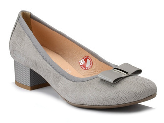 Czółenka damskie skórzane zamszowe BIOECO 5806