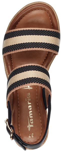 Sandały damskie na niskiej koturnie Tamaris 1-28132-42 lekkie na lato