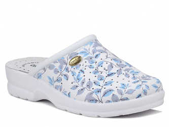 Klapki damskie skórzane medyczne białe Alessia Fant.57