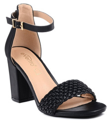 Sandały damskie czarne Evento 5945 wizytowe na obcasie odkryte palce