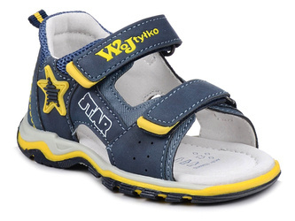 Sandałki dziecięce chłopięce Wojtyłko 24441 na rzepy skórzana wkładka