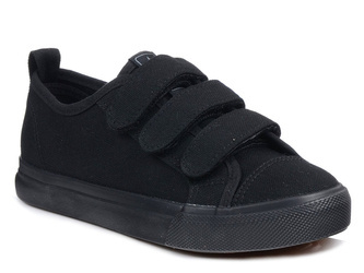 Buty trampki tenisówki dziecięce czarne tekstylne na rzepy News 5791