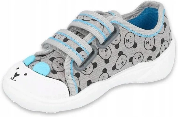 Trampki kapcie dziecięce Befado 907P129 szare na rzepy do przedszkola