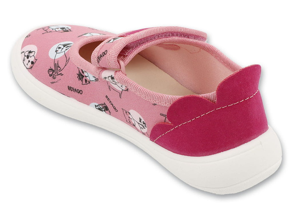 Kapcie dziewczęce barefoot Befado 143X003 dziecięce do przedszkola rzep