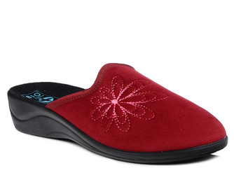 Kapcie damskie pantofle domowe bordowe Adanex 29612 zakryte palce