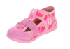 Kapcie dziewczęce do przedszkola róż Milami 118 na rzep szeroki nosek 