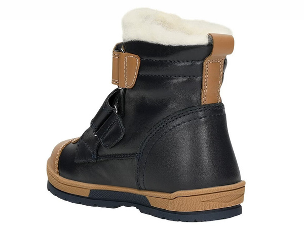 Buty zimowe dziecięce Bartek 8800356 ocieplane wełną chłopięce skórzane