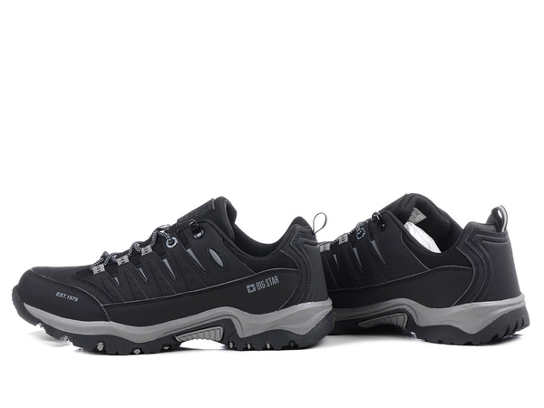 Buty męskie trekkingowe Big Star RR174074 czarne sportowe sznurowane