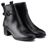 Botki damskie czarne Marco Tozzi 25303 skórzane na obcasie jesienne