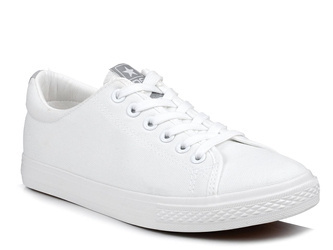 Trampki damskie białe klasyczne niskie tenisówki sznurowane News 1700