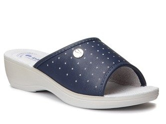 Klapki damskie medyczne sanitarne na koturnie wkładka skóra Inblu PL-45