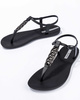 Sandały japonki damskie płaskie czarne Ipanema 83692-BD624 na lato