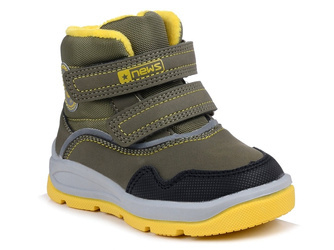 Buty zimowe dziecięce chłopięce ocieplane za kostkę na rzepy News 5250