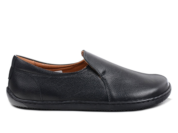 Półbuty damskie barefoot czarne Venetto B001 skórzane wsuwane na haluksy