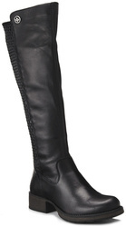 Kozaki damskie zimowe skórzane ocieplane Rieker Z9591-00 czarne