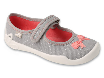Kapcie dziecięce szare Befado 114X554 baleriny dziewczęce do przedszkola