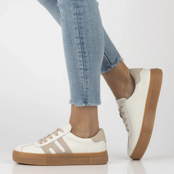 Sneakersy damskie Filippo DP6798/26 buty na platformie skórzane białe