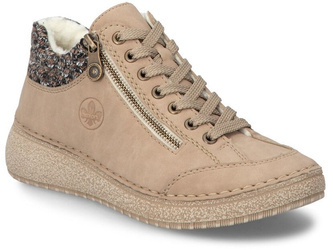 Botki trzewiki damskie Rieker 50903-20 zimowe ocieplane beżowe