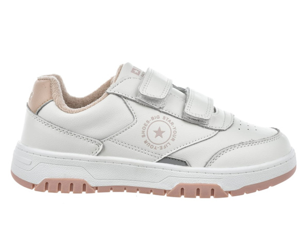 Buty dziecięce białe Big Star OO374095 dziewczęce skórzane na rzepy