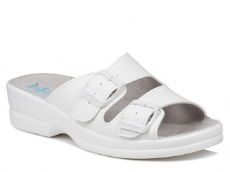 Klapki damskie medyczne białe Adanex 3820 sanitarne regulowane lekkie