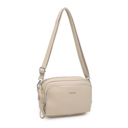 Torebka damska listonoszka mała ekoskóra na ramię beż Luigisanto 5849