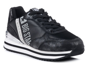 Buty sportowe damskie Big Star KK274438 czarne sneakersy z ekoskóry