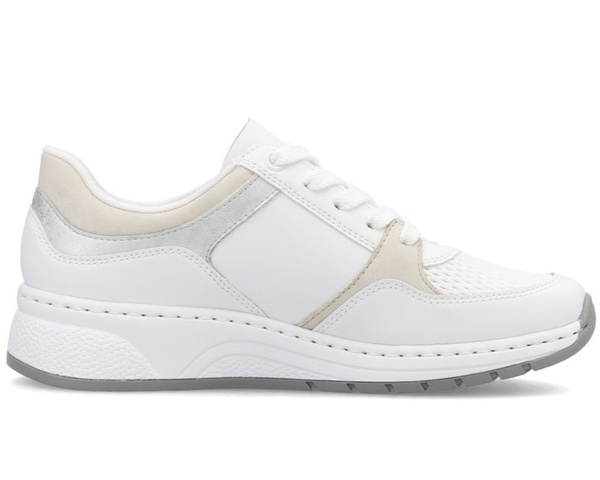 Buty sportowe Rieker N6502-80 sneakersy damskie skórzane białe 