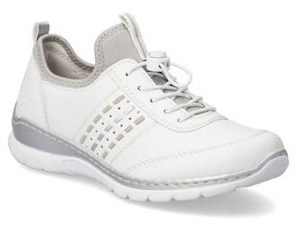Półbuty damskie białe Rieker L3259-80 sneakersy wsuwane wygodne sportowe